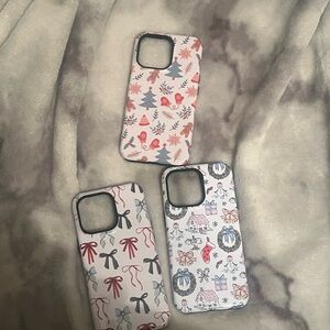 Stylish Holiday-Themed Phone Case Set - Red, Blue, Gray